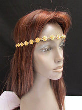 New Women Multi Gold Flowers Leaves Metal Trendy Elastic Black Head Chain Fashion Jewelry Hair Accessories Beach Paty - alwaystyle4you - 1